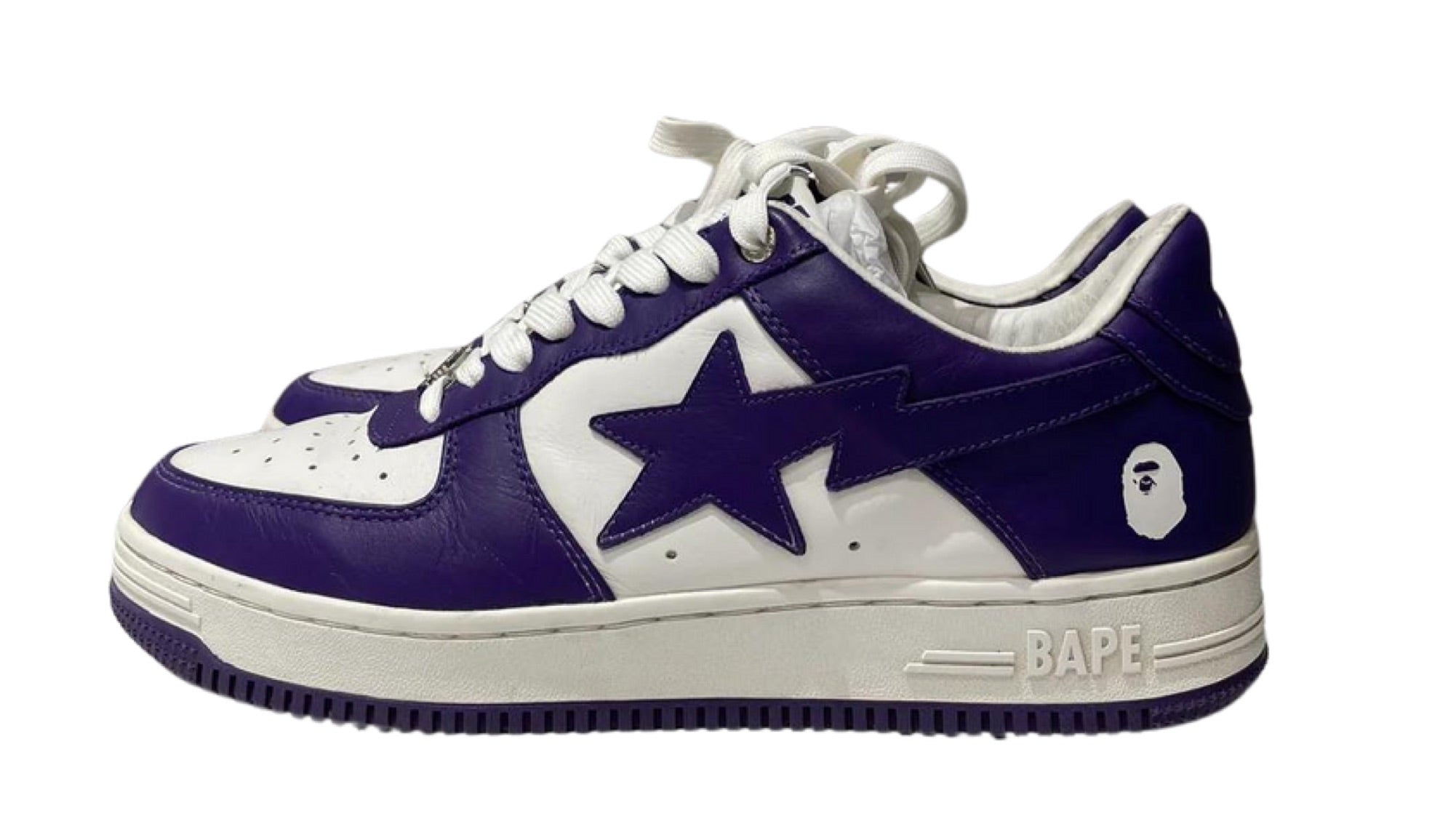 Used A Bathing Ape Bape Sta leather purple-white