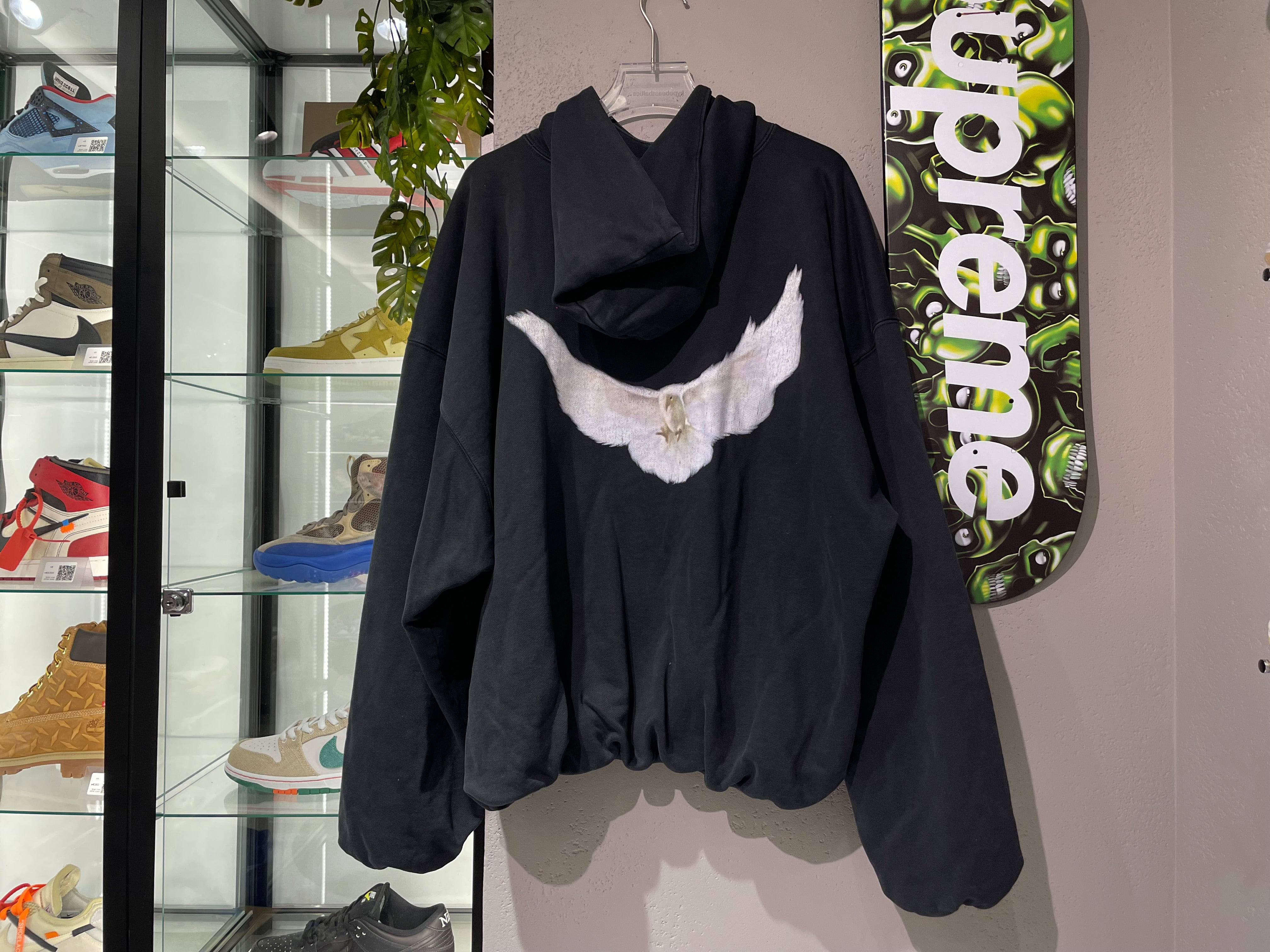 Used yeezy gap balenciaga dove hoodie black