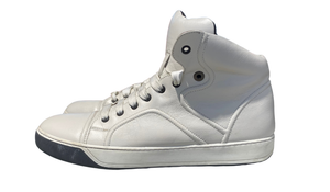 Lanvin Used LANVIN DBB0 LEATHER HIGH TOP SNEAKERS WHITE - test