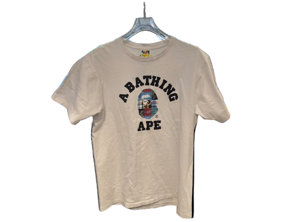 Used Bape Bathing Ape White Ape Head Tee