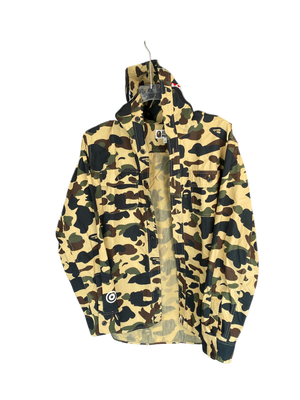 Used A BATHING APE Ape Head Camouflage Printed Single Breasted Hooded Long-sleeved Jacket Yellow Camouflage