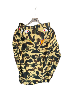 Used A BATHING APE Ape Head Camouflage Printed Single Breasted Hooded Long-sleeved Jacket Yellow Camouflage