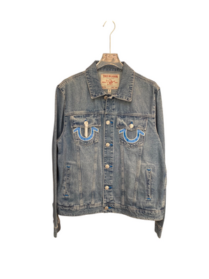 True Religion Applique SN Denim Jacket Blue