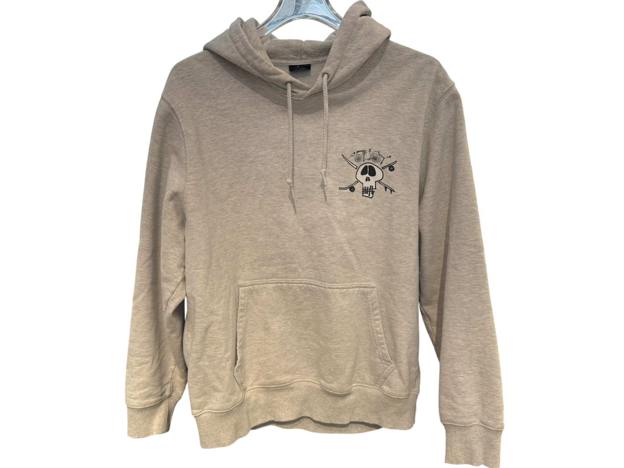 Used Stussy Grey Surf Skate Skull Hoodie – hypebeastbaltics