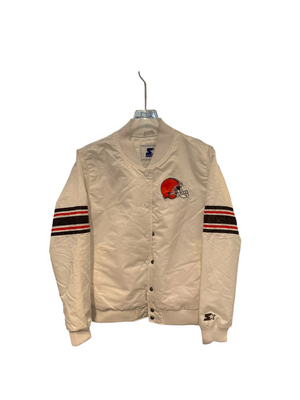 Starter Varsity Bomber Cleveland Brown White