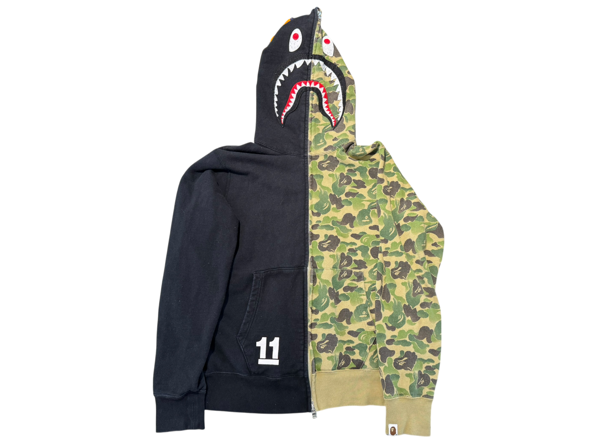 Used A BATHING APE BAPE Shark Hoodie Black/Brown Camo