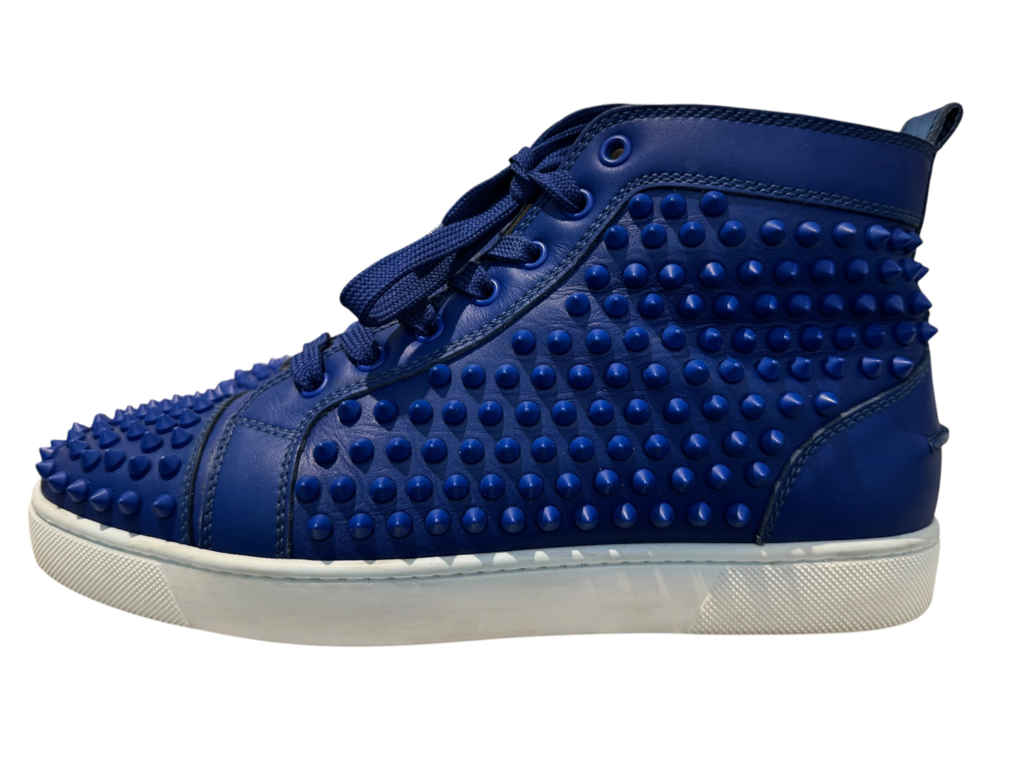 Used Christian Louboutin Blue/White Louis Junior Spikes High