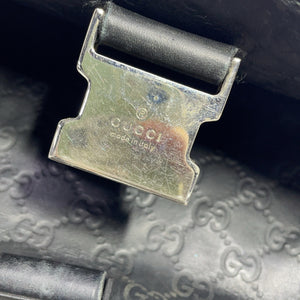 Used Gucci Black Leather GG "Guccissima" Messenger Bag