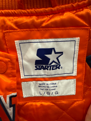 Starter denver broncos varsity jacket navy orange