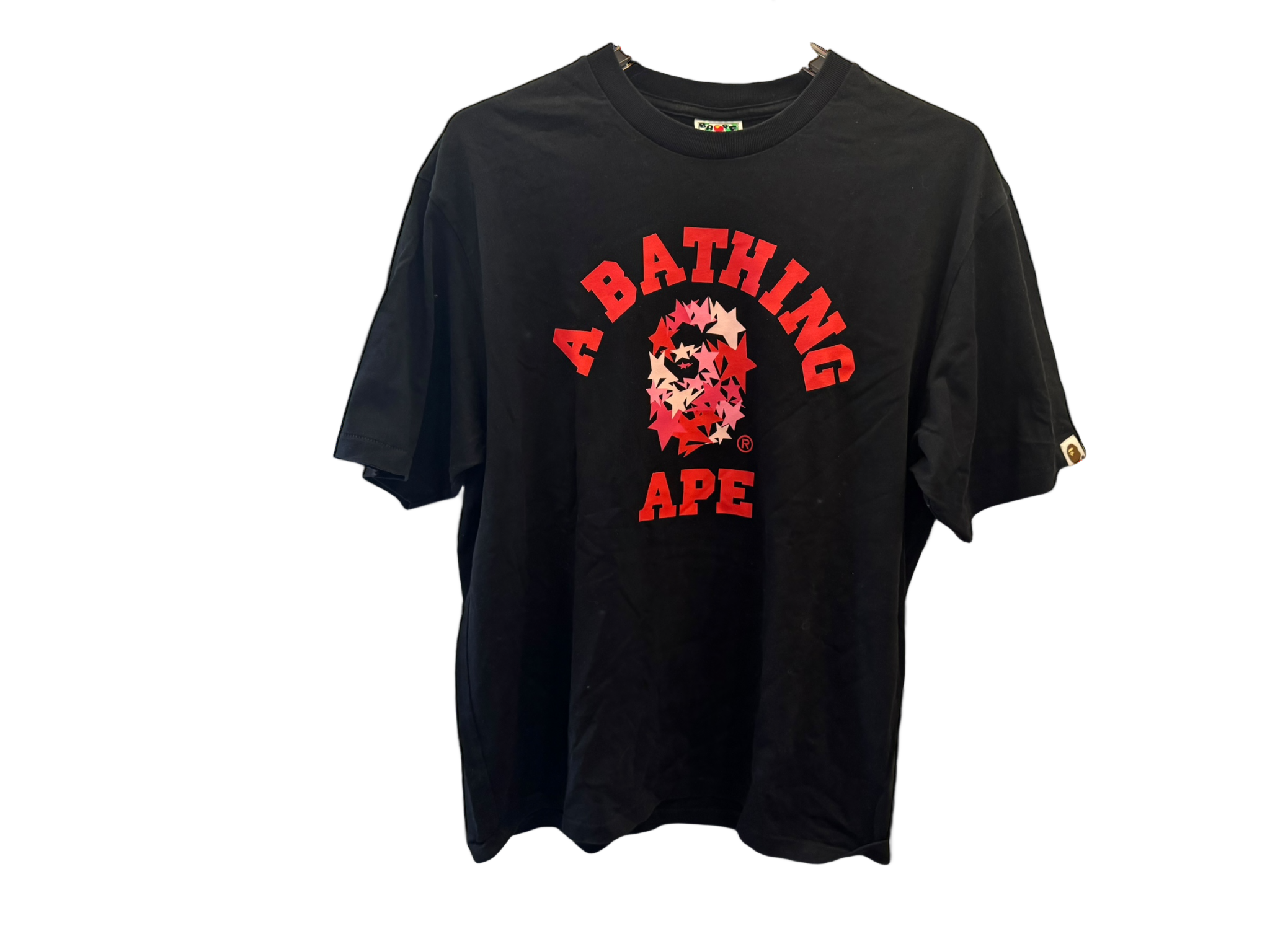 Used A BATHING APE MEN SHORT SLEEVE TEE STA COLLEGE RELAXED FIT TEE