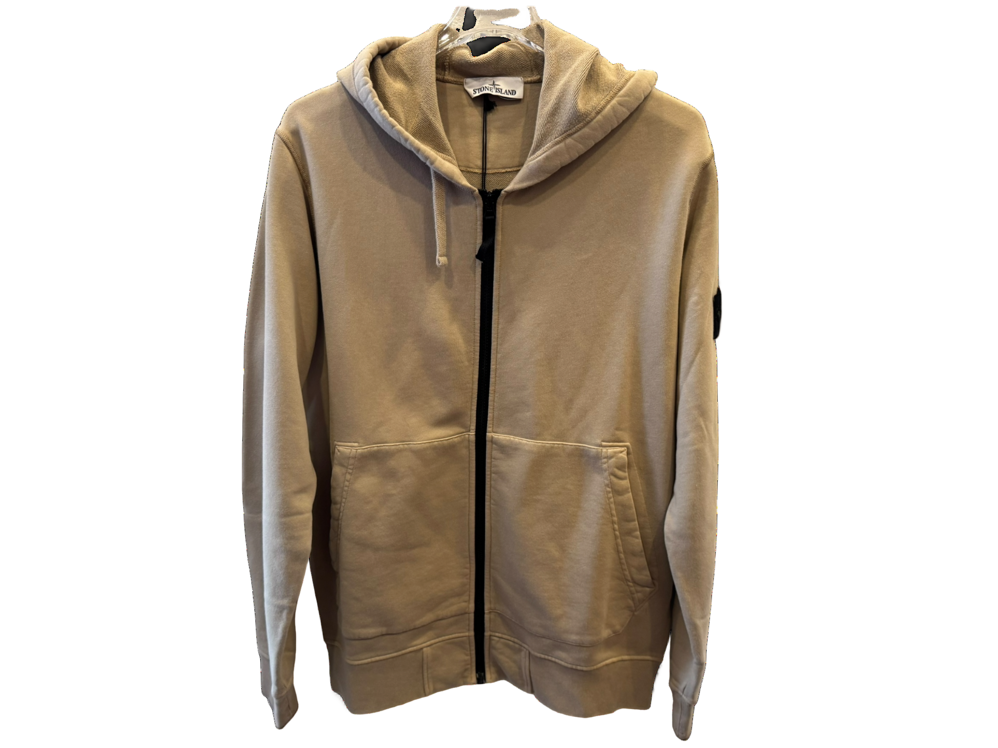 Stone Island Zip-Up Hoodie Beige