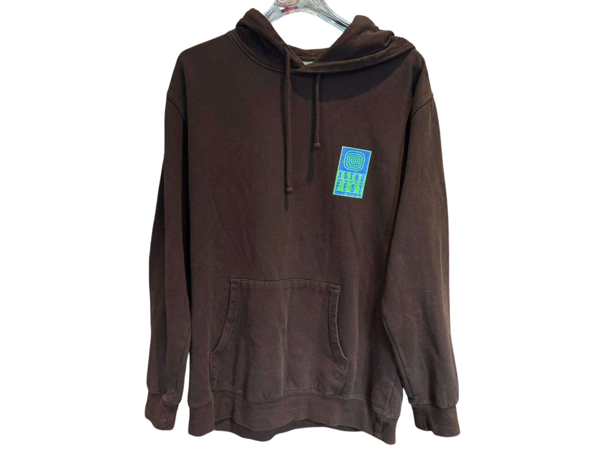 Used Travis Scott Astrofest Flame Guy Hoodie Brown