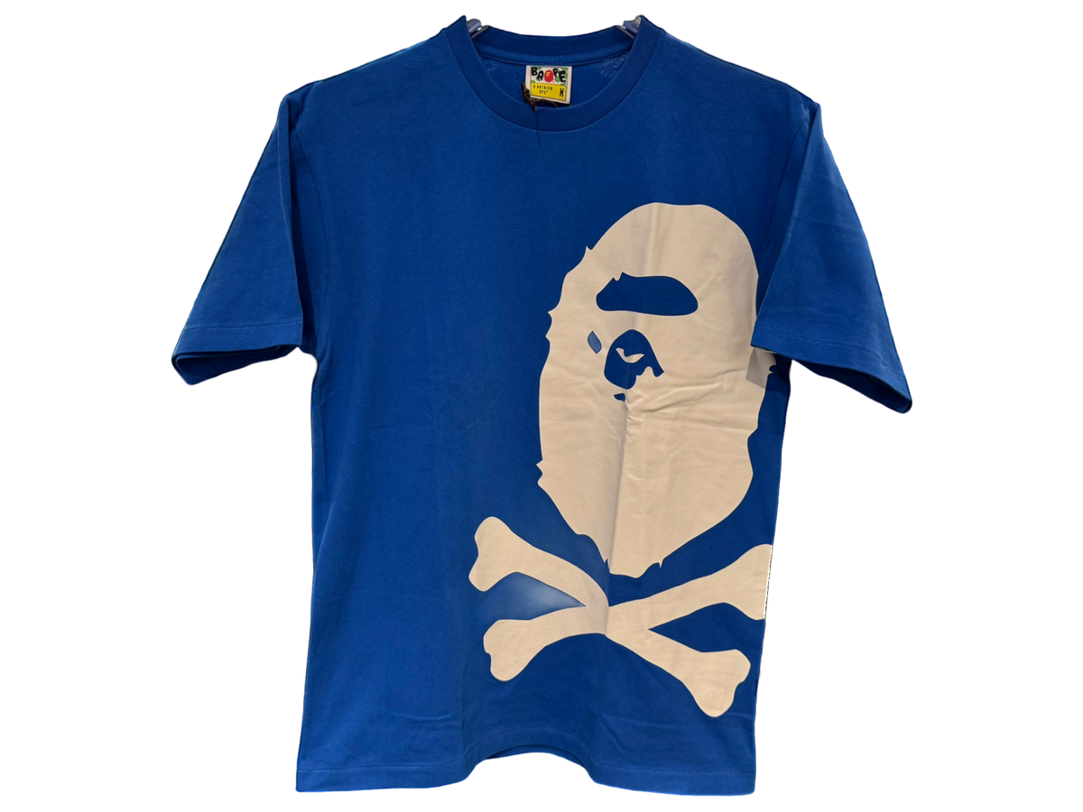 Bape Skull And Bones Blue Tee