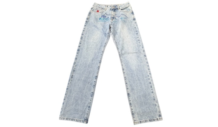 Used Billionaire Boys Club Ice Cream Dog Rhinestone Studded Denim