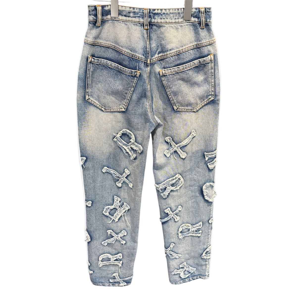 Used Racer Washed Blue Patch Denim