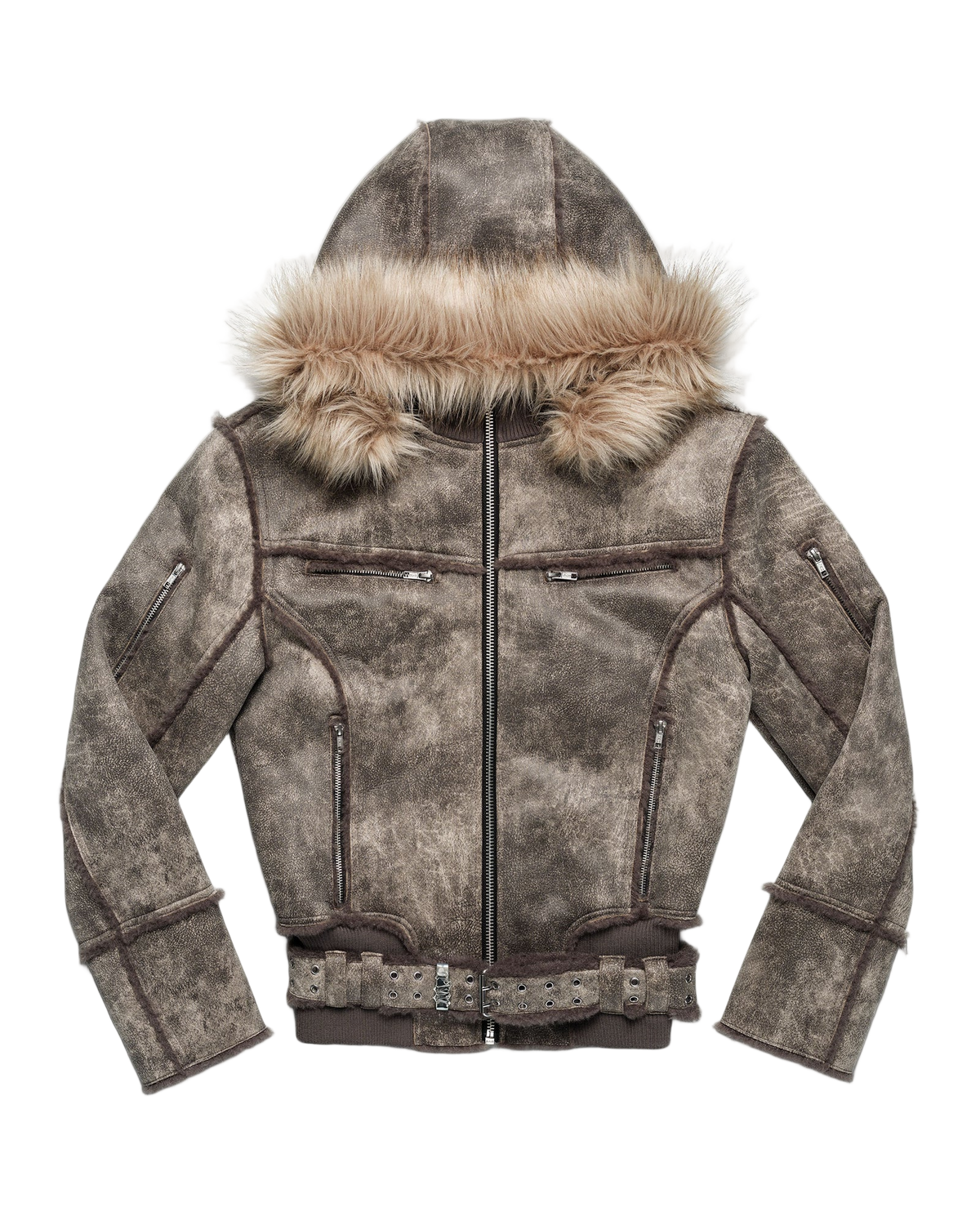 Racer Faded Sheepskin Jacket