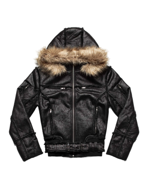 Racer Black Sheepskin Jacket
