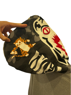 Used Bape '06 grey tiger full zip hoodie grey