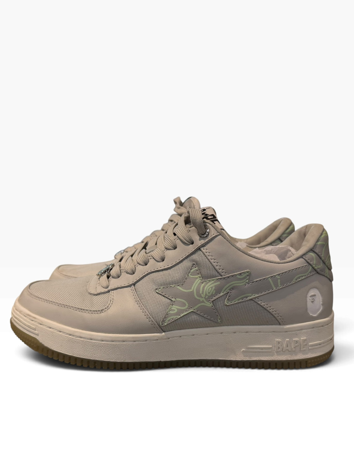 Used A Bathing Ape Bape Sta Text Code Camo Grey
