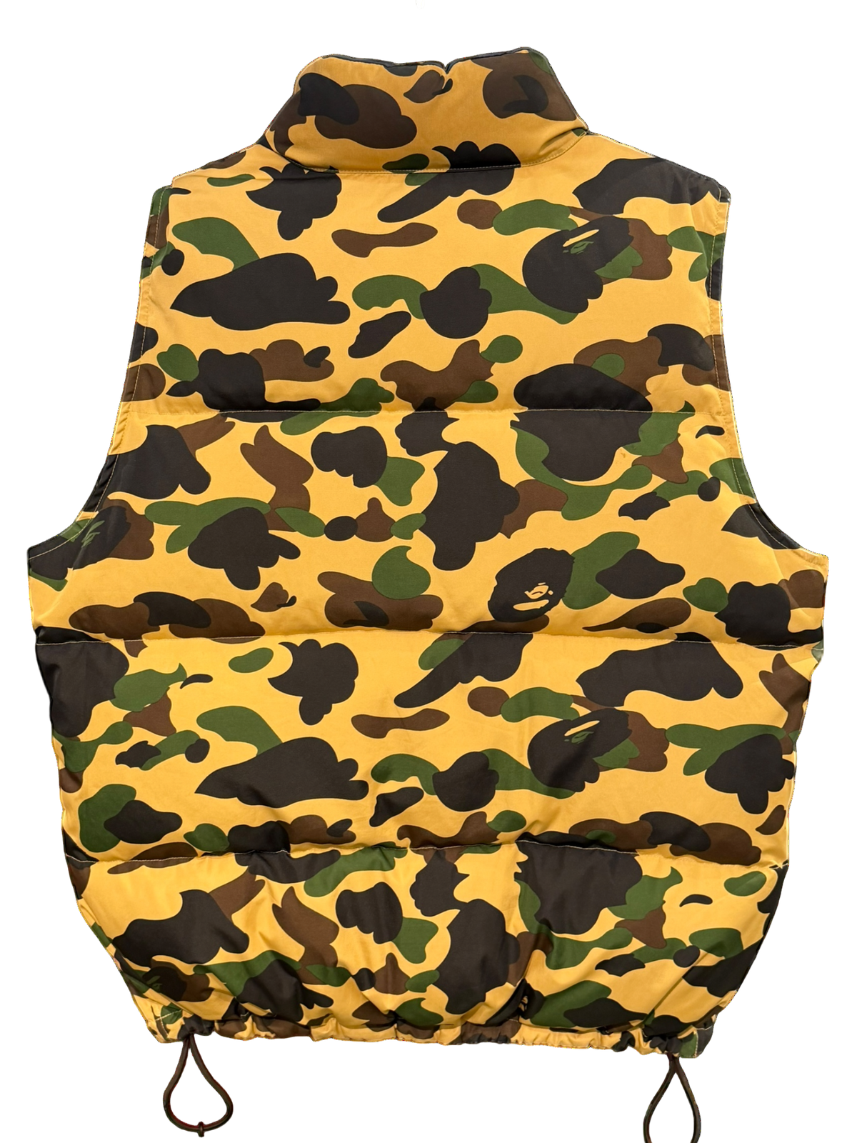 Used Bape reversible down vest camo/navy