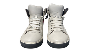 Lanvin Used LANVIN DBB0 LEATHER HIGH TOP SNEAKERS WHITE - test