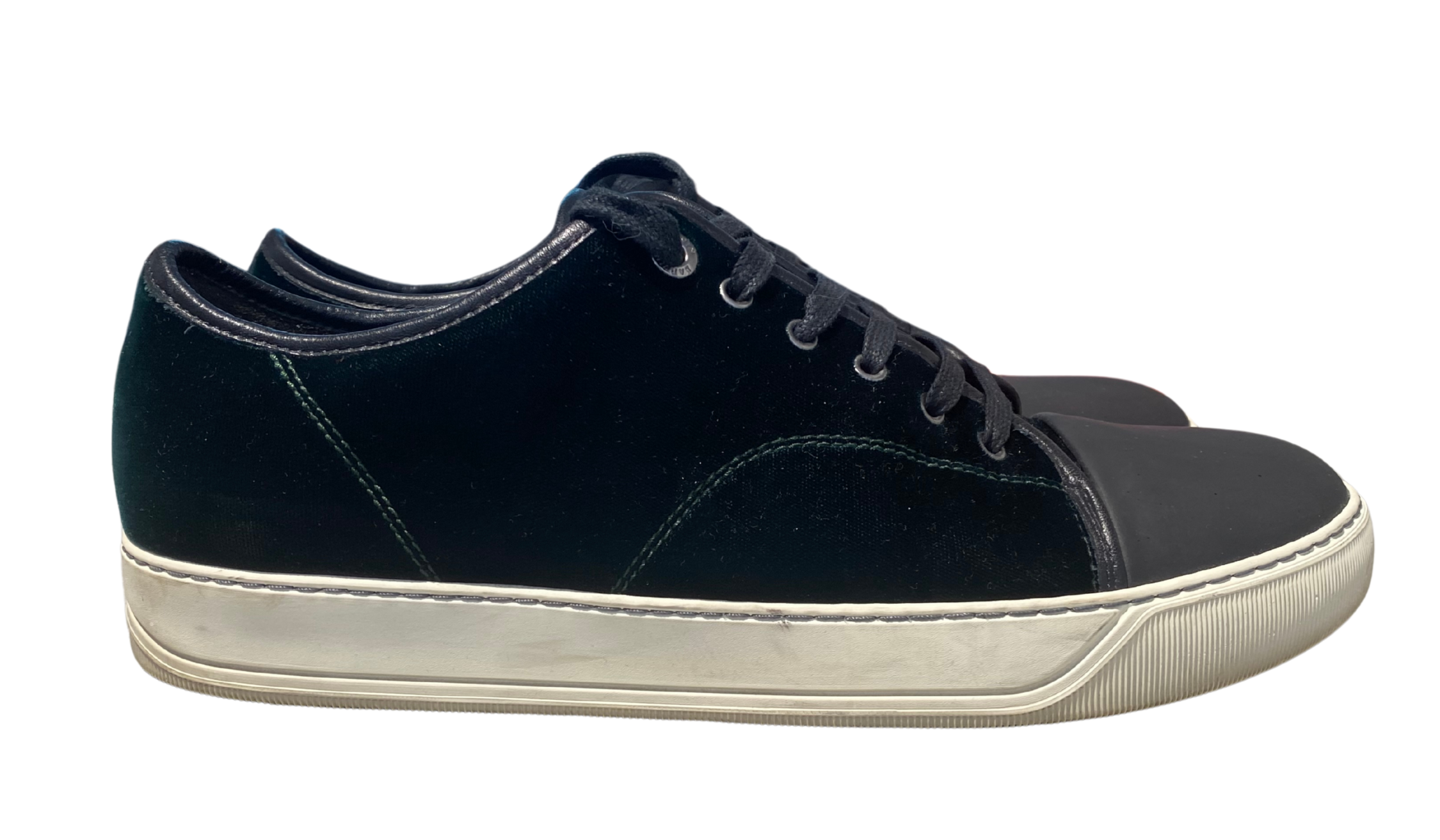 Lanvin Used LANVIN DBB1 SUEDE AND PATENT LEATHER SNEAKERS - test