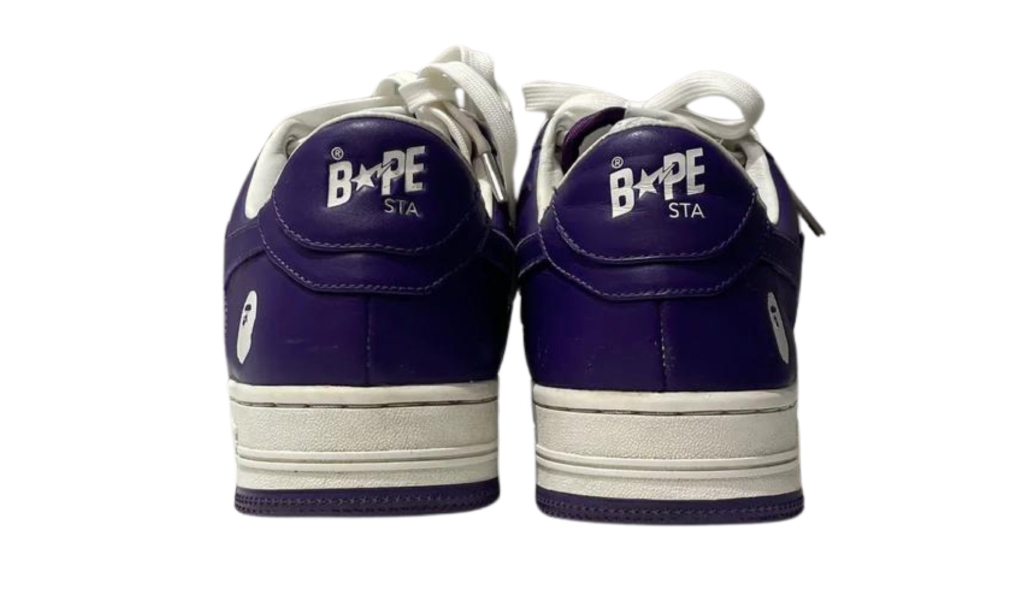 Used A Bathing Ape Bape Sta leather purple-white