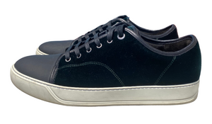 Lanvin Used LANVIN DBB1 SUEDE AND PATENT LEATHER SNEAKERS - test