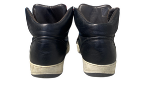 Lanvin Used LANVIN DBB0 LEATHER HIGH TOP SNEAKERS BLACK - test