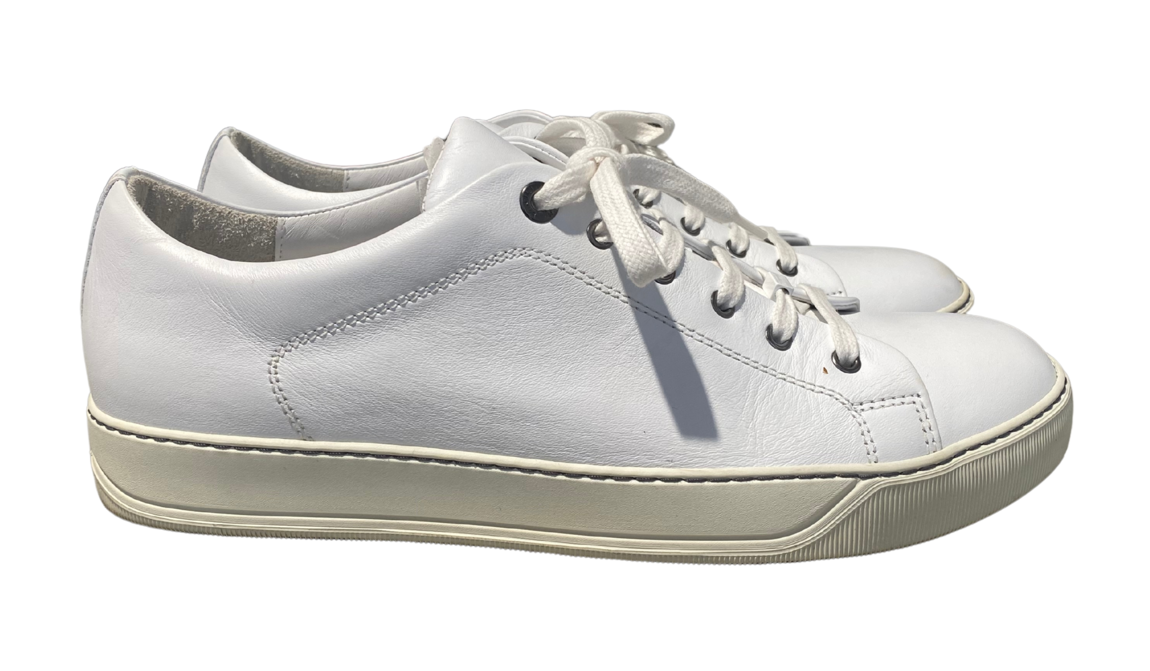 Lanvin Used LANVIN DBB1 LEATHER SNEAKERS WHITE - test