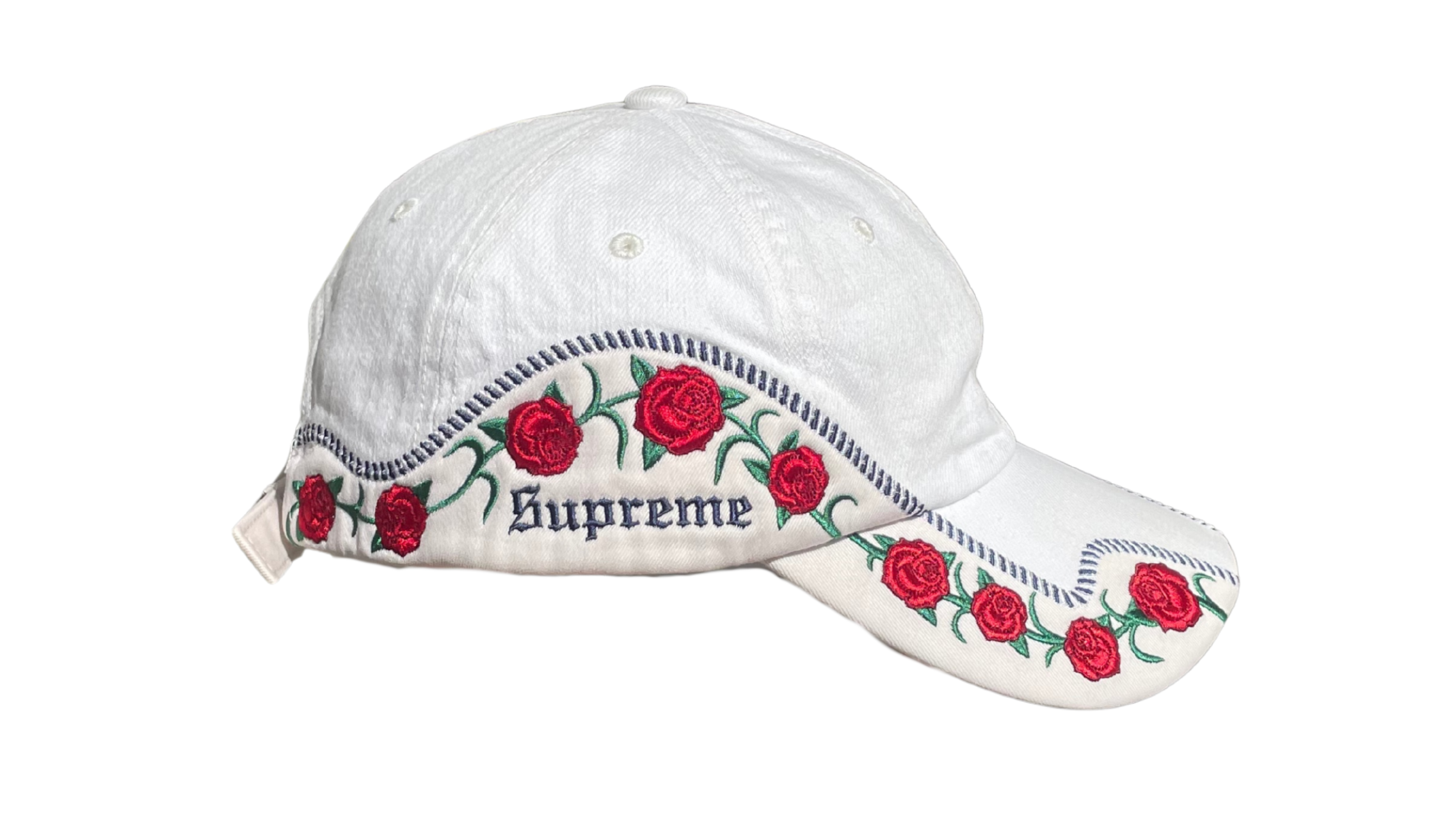 nike Used Supreme Roses 6-Panel Cap White - 625251809
