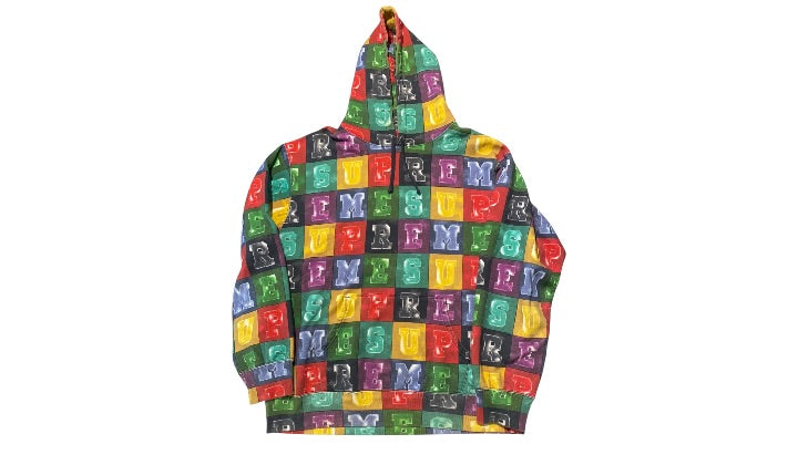 Supreme Used Supreme Blocks Hooded Sweatshirt Multicolor - test