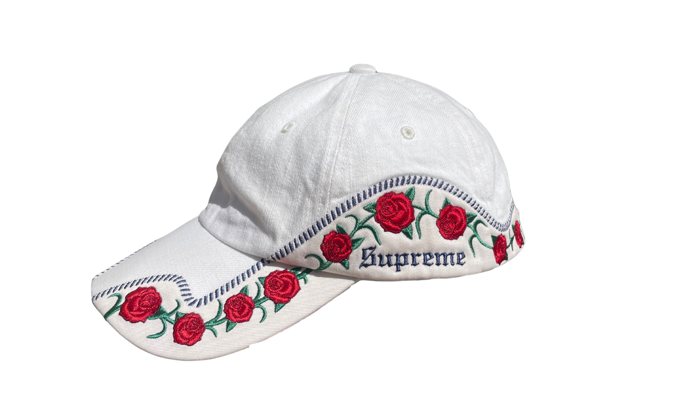 nike Used Supreme Roses 6-Panel Cap White - 625251809