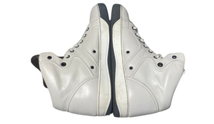 Lanvin Used LANVIN DBB0 LEATHER HIGH TOP SNEAKERS WHITE - test