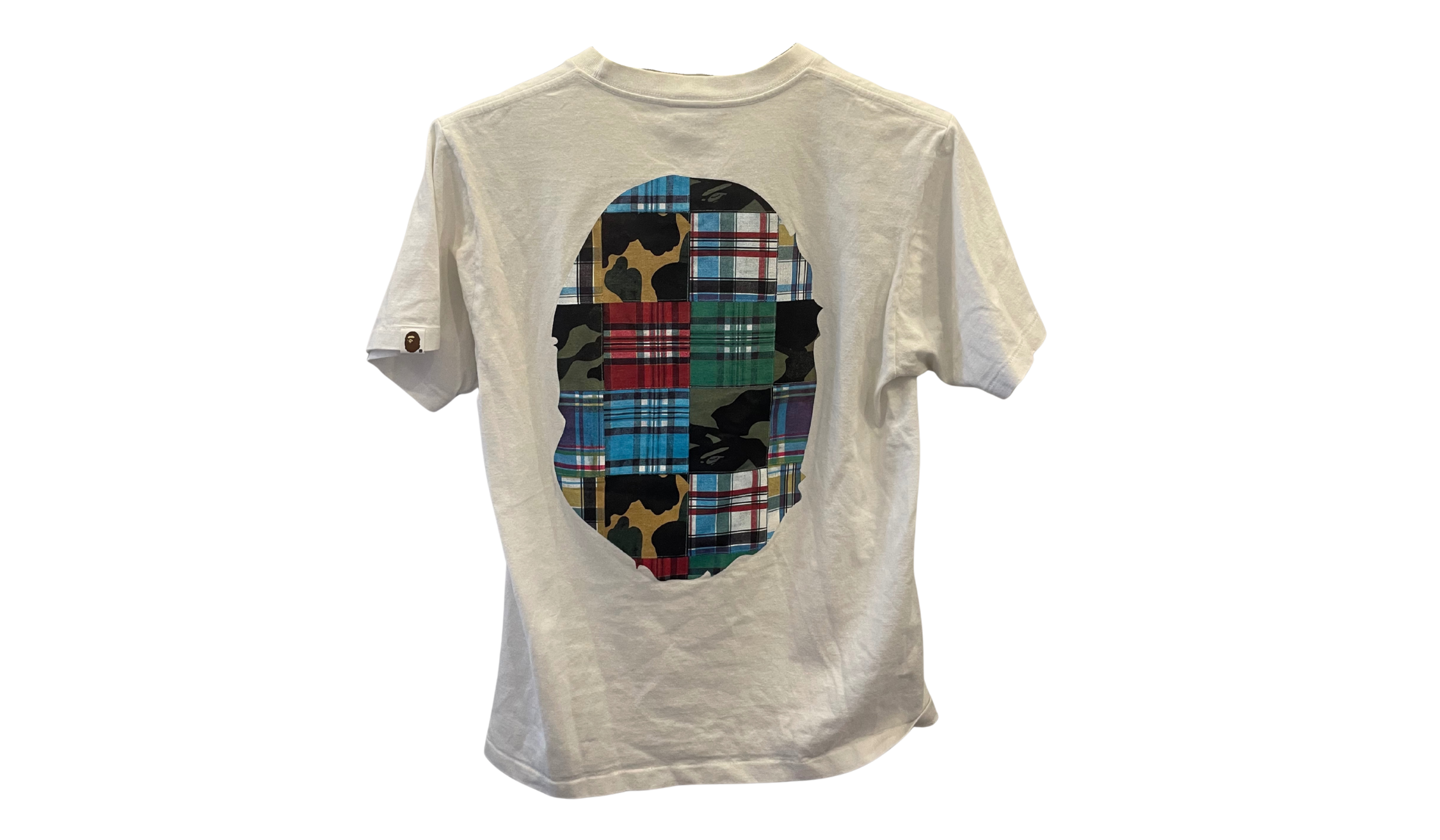 A Bathing Ape Used Bape Patchwork Big Ape Head White Tee - 626251113