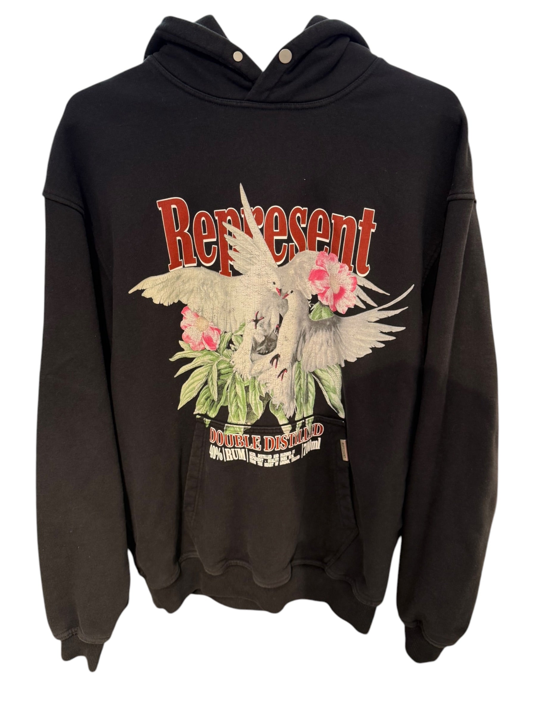 Represent Double Distilled Hoodie Off Black