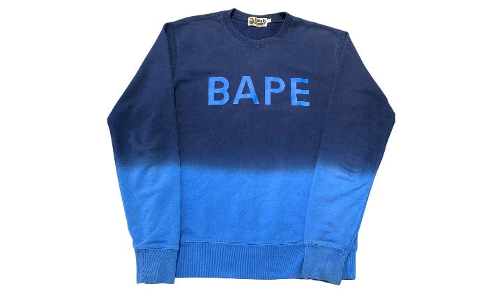 A Bathing Ape Used Bape Gradiation Crewneck Blue - test