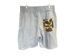 Bape Used Bape shark camo back pocket sweat shorts grey - 529261815
