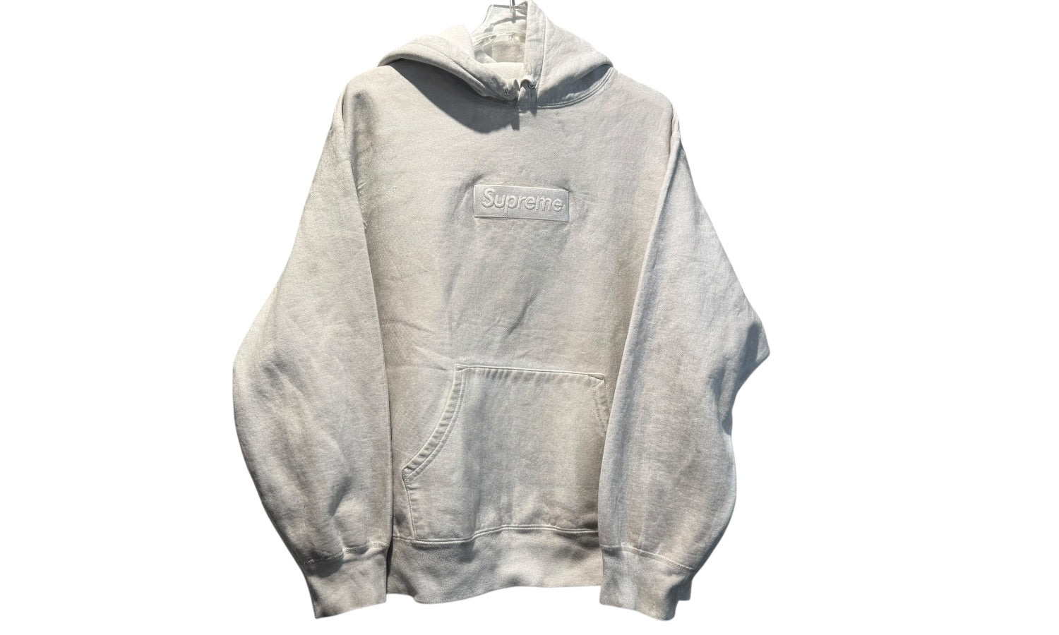 Supreme Used Supreme MM6 Maison Margiela Foil Box Logo Hooded Sweatshirt White - SUPR-SMMMFB-WHITE