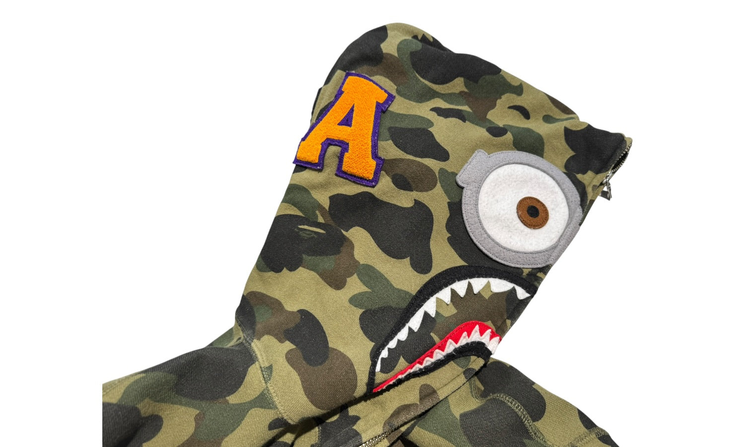 BAPE Used BAPE x Minions 1st Camo Shark Full Zip Hoodie Green - BAPE-BXM1CSFZ-MULTI
