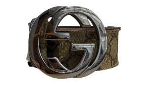 nike Used Gucci GG Monogram Leather Belt - test