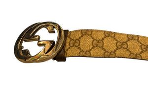 nike Used Gucci GG Monogram Leather Belt - test