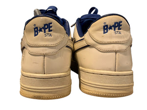A Bathing Ape Used Bapesta Patent Leather Blue White - test