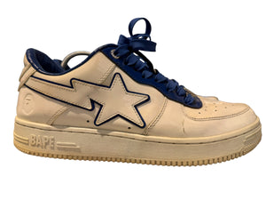 A Bathing Ape Used Bapesta Patent Leather Blue White - test