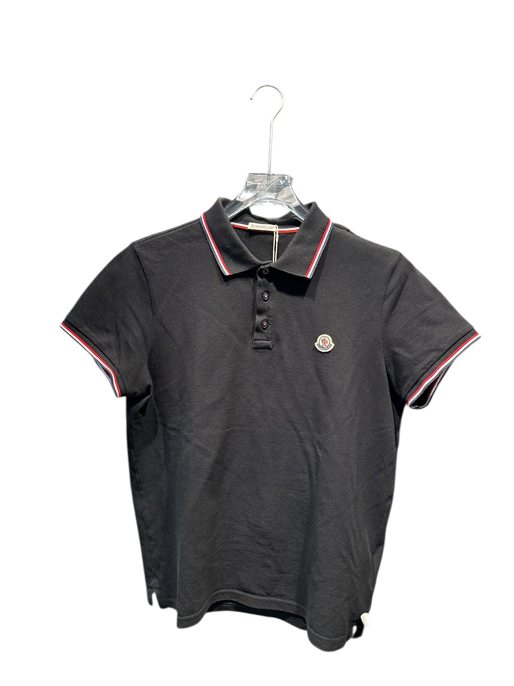 nike Used Moncler Logo Patch Cotton Polo Shirt Black - test