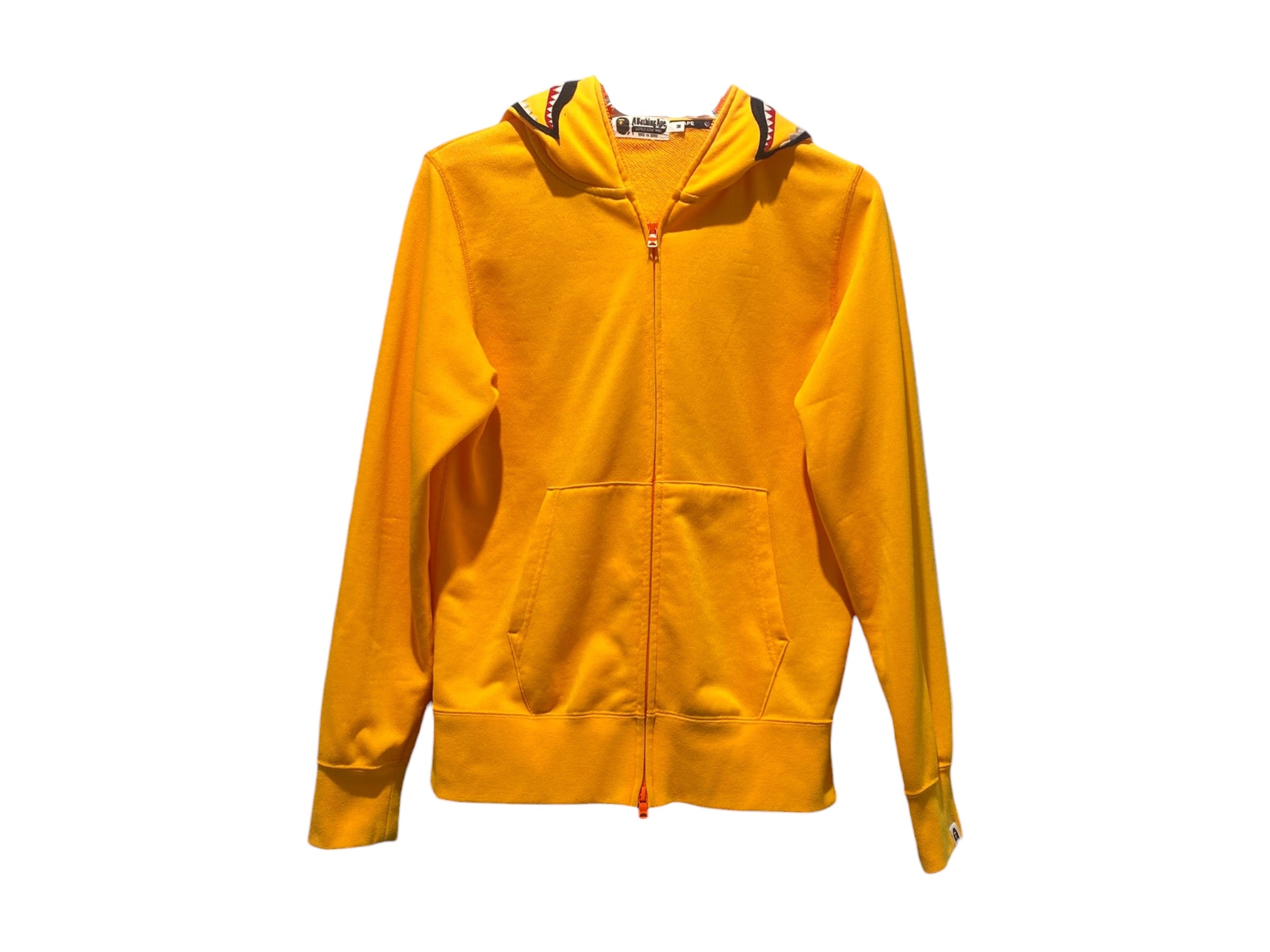 A Bathing Ape Used Bape Yellow Full-Zip Shark Hoodie - test