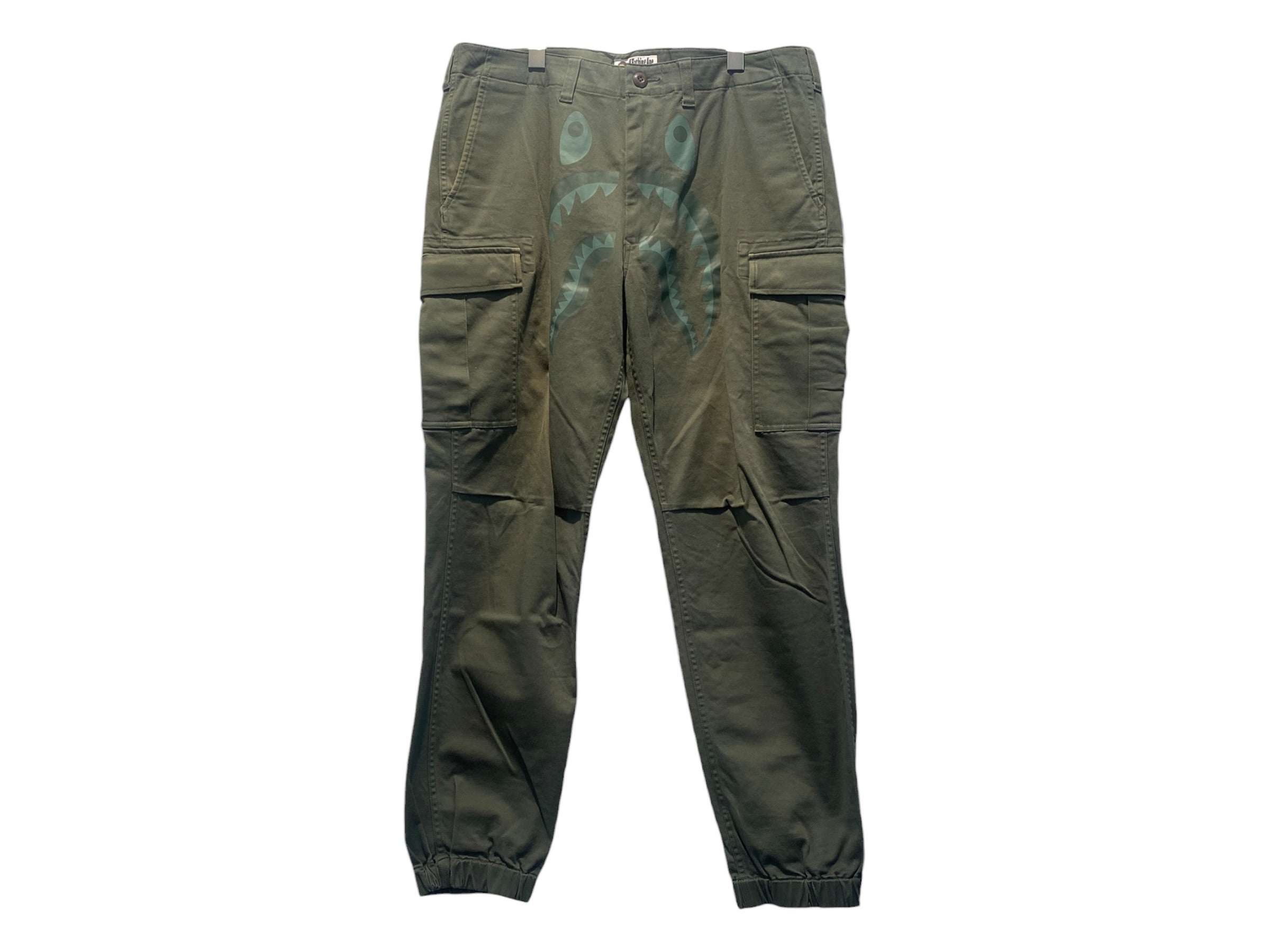 A Bathing Ape Used Bape Shark Joggers Olive - test