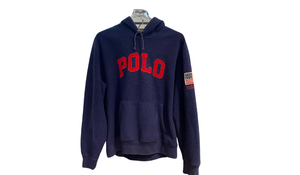 Polo Ralph Lauren Used Polo Ralph Lauren blue arc logo fleece hoodie - 227251505