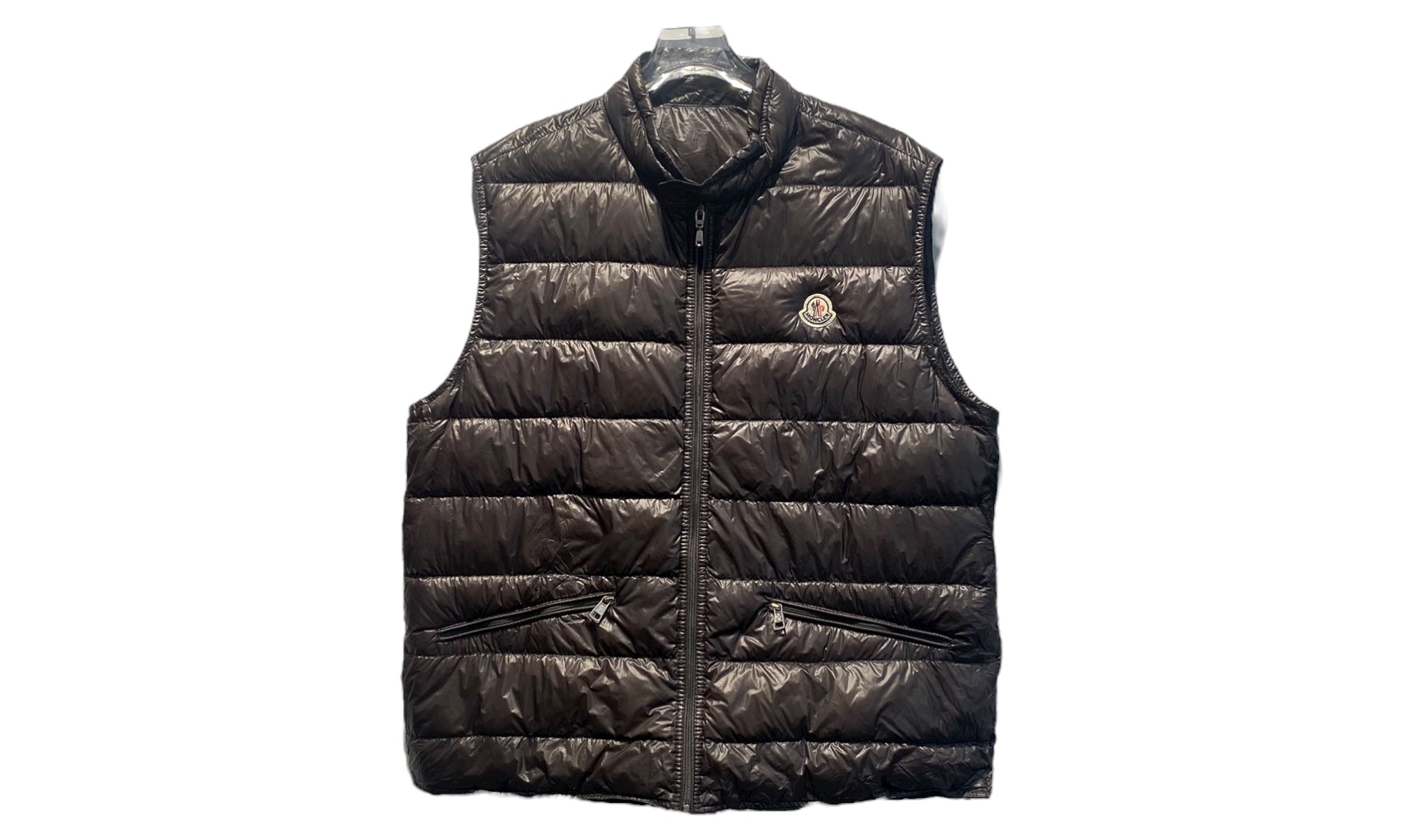 Moncler Used Moncler Gui down gilet dark brown - 1105251351