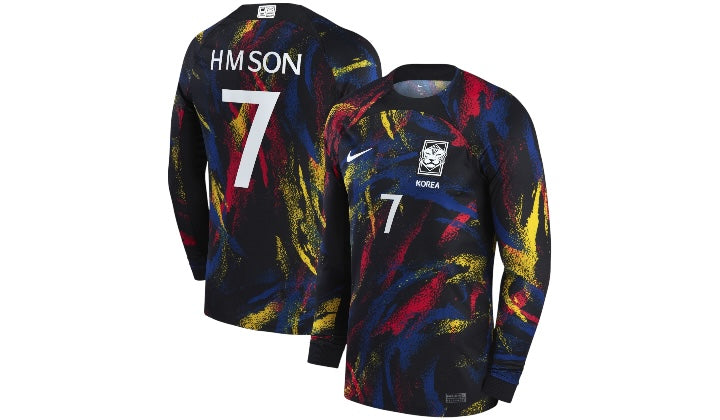 South Korea 2022 Away Kit Heung Min Son #7 Longsleeve
